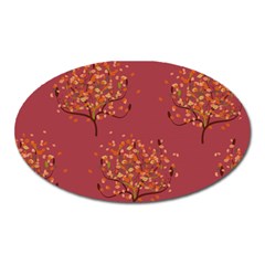 Beautiful Tree Background Pattern Oval Magnet by Simbadda