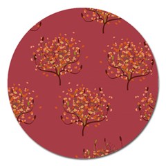 Beautiful Tree Background Pattern Magnet 5  (round) by Simbadda