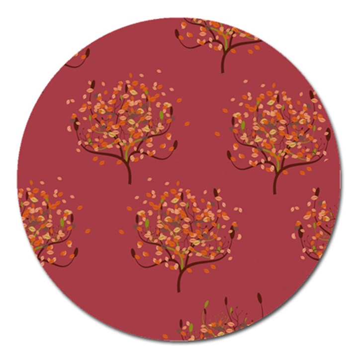 Beautiful Tree Background Pattern Magnet 5  (Round)