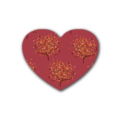 Beautiful Tree Background Pattern Heart Coaster (4 Pack)  by Simbadda