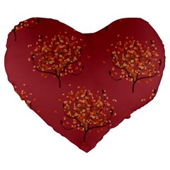 Beautiful Tree Background Pattern Large 19  Premium Flano Heart Shape Cushions by Simbadda