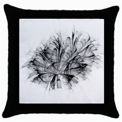 High Detailed Resembling A Flower Fractalblack Flower Throw Pillow Case (black) by Simbadda