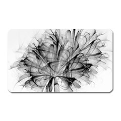 High Detailed Resembling A Flower Fractalblack Flower Magnet (rectangular) by Simbadda