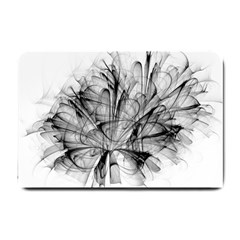 High Detailed Resembling A Flower Fractalblack Flower Small Doormat  by Simbadda