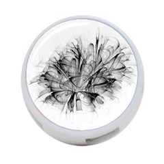 High Detailed Resembling A Flower Fractalblack Flower 4-port Usb Hub (two Sides)  by Simbadda