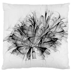 High Detailed Resembling A Flower Fractalblack Flower Large Cushion Case (one Side) by Simbadda