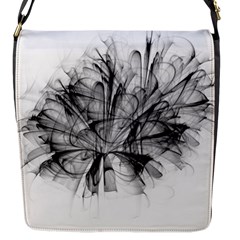 High Detailed Resembling A Flower Fractalblack Flower Flap Messenger Bag (s) by Simbadda