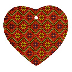 Folklore Heart Ornament (two Sides) by Valentinaart