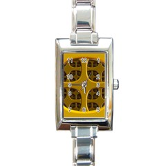 Golden Fractal Window Rectangle Italian Charm Watch by Simbadda