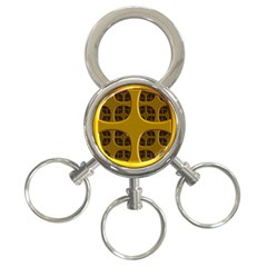 Golden Fractal Window 3-ring Key Chains by Simbadda