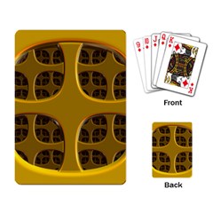 Golden Fractal Window Playing Card by Simbadda