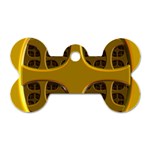 Golden Fractal Window Dog Tag Bone (Two Sides) Front