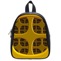 Golden Fractal Window School Bags (small)  by Simbadda