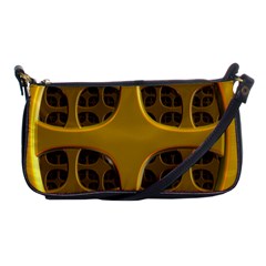 Golden Fractal Window Shoulder Clutch Bags by Simbadda