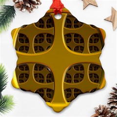 Golden Fractal Window Snowflake Ornament (two Sides) by Simbadda