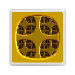 Golden Fractal Window Memory Card Reader (square)  by Simbadda