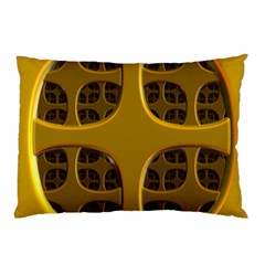 Golden Fractal Window Pillow Case (two Sides) by Simbadda