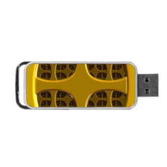 Golden Fractal Window Portable Usb Flash (two Sides) by Simbadda