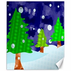 Christmas Trees And Snowy Landscape Canvas 8  X 10  by Simbadda