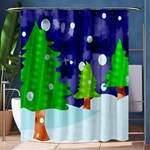 Christmas Trees And Snowy Landscape Shower Curtain 60  x 72  (Medium)  60 x72  Curtain