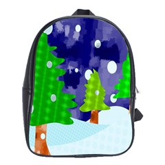 Christmas Trees And Snowy Landscape School Bags (xl)  by Simbadda