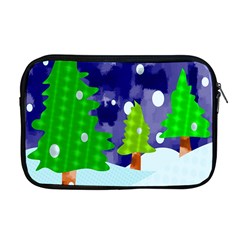 Christmas Trees And Snowy Landscape Apple Macbook Pro 17  Zipper Case by Simbadda