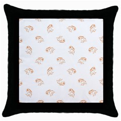 Birds Sketch Pattern Throw Pillow Case (black) by dflcprints