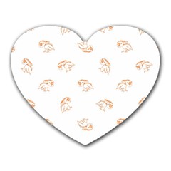 Birds Sketch Pattern Heart Mousepads by dflcprints