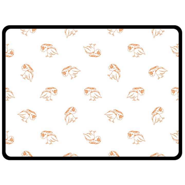 Birds Sketch Pattern Fleece Blanket (Large) 