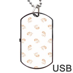 Birds Sketch Pattern Dog Tag Usb Flash (two Sides) by dflcprints