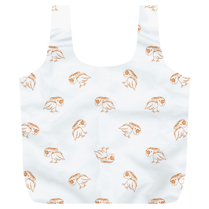 Birds Sketch Pattern Full Print Recycle Bags (L) 