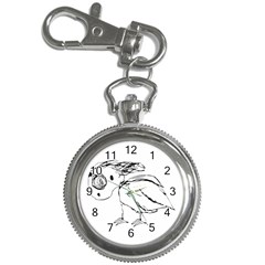 Helpless Bird Sketch Up Drawing Key Chain Watches by dflcprints