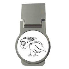 Helpless Bird Sketch Up Drawing Money Clips (round)  by dflcprints