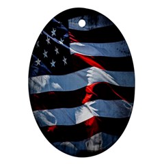 Grunge American Flag Background Ornament (oval) by Simbadda