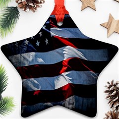 Grunge American Flag Background Ornament (star) by Simbadda