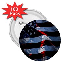 Grunge American Flag Background 2 25  Buttons (100 Pack)  by Simbadda