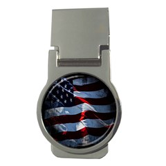 Grunge American Flag Background Money Clips (round)  by Simbadda