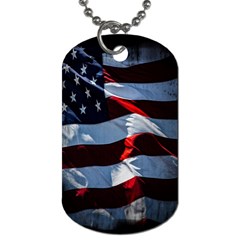 Grunge American Flag Background Dog Tag (two Sides) by Simbadda