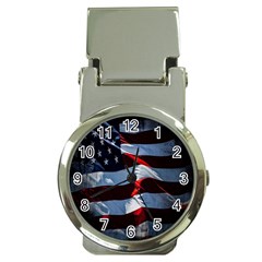 Grunge American Flag Background Money Clip Watches by Simbadda