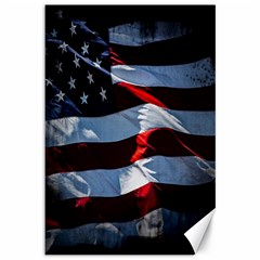 Grunge American Flag Background Canvas 12  X 18   by Simbadda