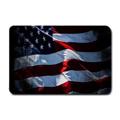 Grunge American Flag Background Small Doormat  by Simbadda