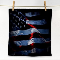 Grunge American Flag Background Face Towel by Simbadda