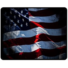 Grunge American Flag Background Fleece Blanket (medium)  by Simbadda