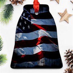 Grunge American Flag Background Bell Ornament (two Sides) by Simbadda