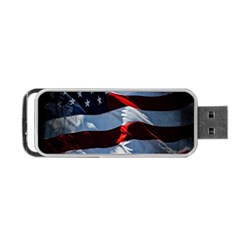 Grunge American Flag Background Portable Usb Flash (two Sides) by Simbadda