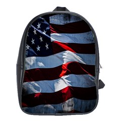 Grunge American Flag Background School Bags (xl)  by Simbadda