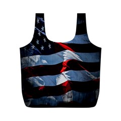 Grunge American Flag Background Full Print Recycle Bags (m)  by Simbadda