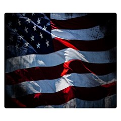 Grunge American Flag Background Double Sided Flano Blanket (small)  by Simbadda