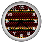 Ladybugs and flowers Wall Clocks (Silver)  Front