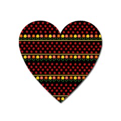 Ladybugs And Flowers Heart Magnet by Valentinaart